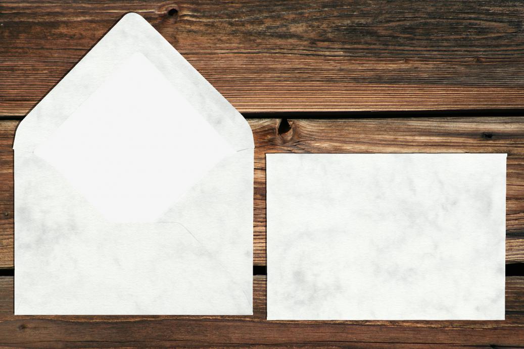 Briefhüllen mit Seidenfutter B6 125x176 mm Nassklebend Grau Marmora 100 g/qm